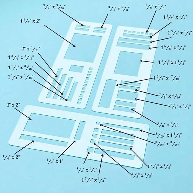 Handmade Flexible Record Template,New 3-Pack Stencils Drafting Tools, Reusable Templates Planner Stencils for Journaling Checklists Boxes Lines & Daily Planning