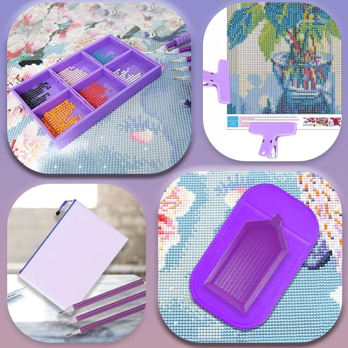 NLXCXUCY 158pcs Diamond Art Accessories Kit All-Inclusive Diamond Painting Tool Set with A4 Diamond Painting Light Pad,Diamond Art Sealer Glue,Diamond Correction,Pens Storage Box for DIY Craft