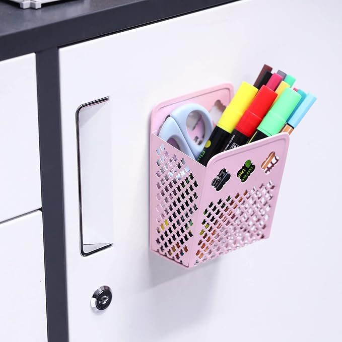 Magnetic Pencil Holder - Magnetic Locker Organizer, 1 Pack Pen Holder Locker Accessories for School and Office (1 Pack Pink)