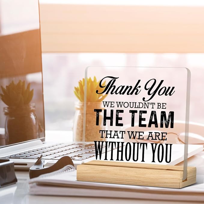 Thank You Gift for Team, Coworkers Gifts for Men Women, Appreciation Gift for Coworkers, We Wouldn't Be the Team That We Are Without You Acrylic Desk Sign Office Decor