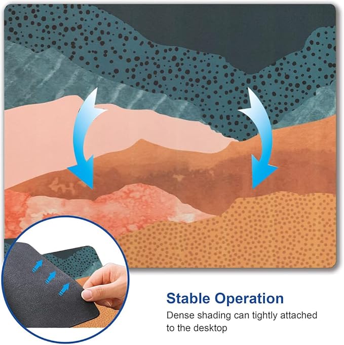 Mouse Pad, Colorful Abstract Mountain Mouse Pads, Square Washable Cloth Personalized Mouse Mat with Design, Gaming Office Home Non-Slip Rubber Base Computer Mousepad