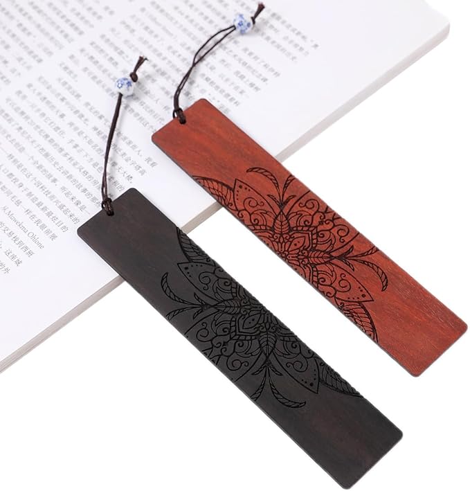 Vantage Mandala Bookmarks Wood Bookmarks for Women Book Markers for Reading (Leaf Mandala)