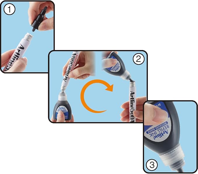 Artline Refill Ink (ESK-50A, BLACK) for Artline 5109A Big Nib Markers, Plus 500A, 509A, 550A, and 5100A Whiteboard Markers