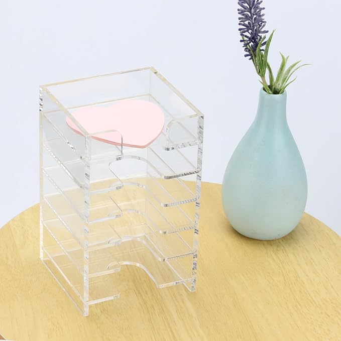 Acrylic Sticky Note Holder 6-Tiers, Sticky Note Organizer for Desk Colorful, Desktop Multiple Self Stick Note Pad Holder for Office Home School Desk Accessories Stationery Supplies, Clear