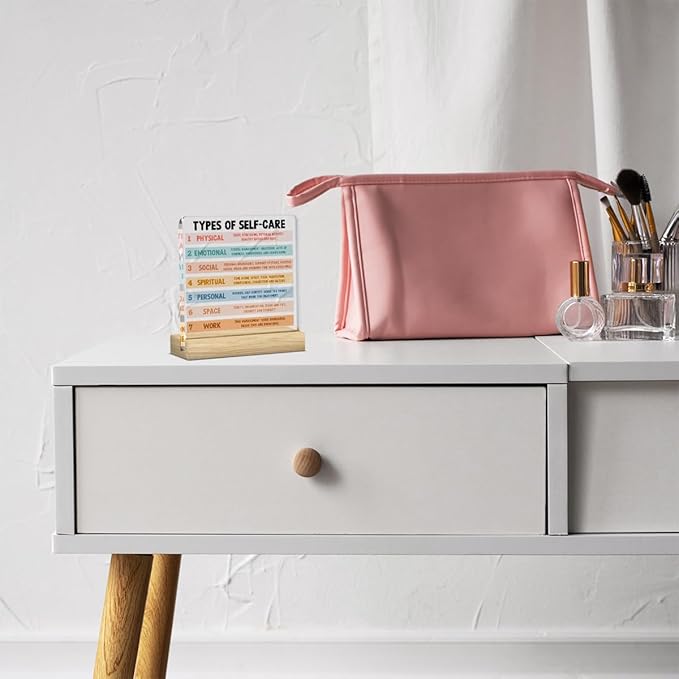 Therapy Office Decor, Mental Health Office Desk Decor, Anxiety Relief Mental Health Gifts, Gifts for Women Psychologist Therapist School Counselor, Halloween Christmas Gift Self Care Acrylic Sign