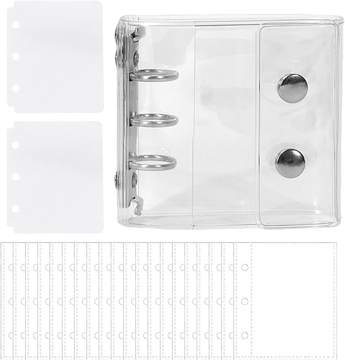 Clear Paper Binder - Photo Collecting Book - Portable Sticker Book - for Journal Cards Receipts Tickets Small Accessories Students Teachers Office Professionals Administrative Staff School