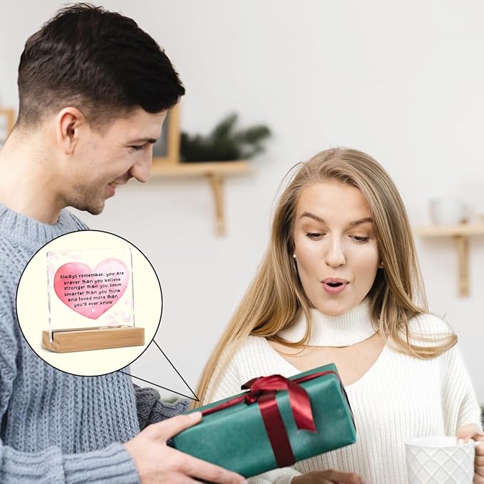 Inspirational Quotes Desk Decor, Thank You Gifts for Women Men Friends, Inspirational Gifts for Coworker Motivational Quote Clear Sign Home Office Desk Decor Christmas Birthday Gift