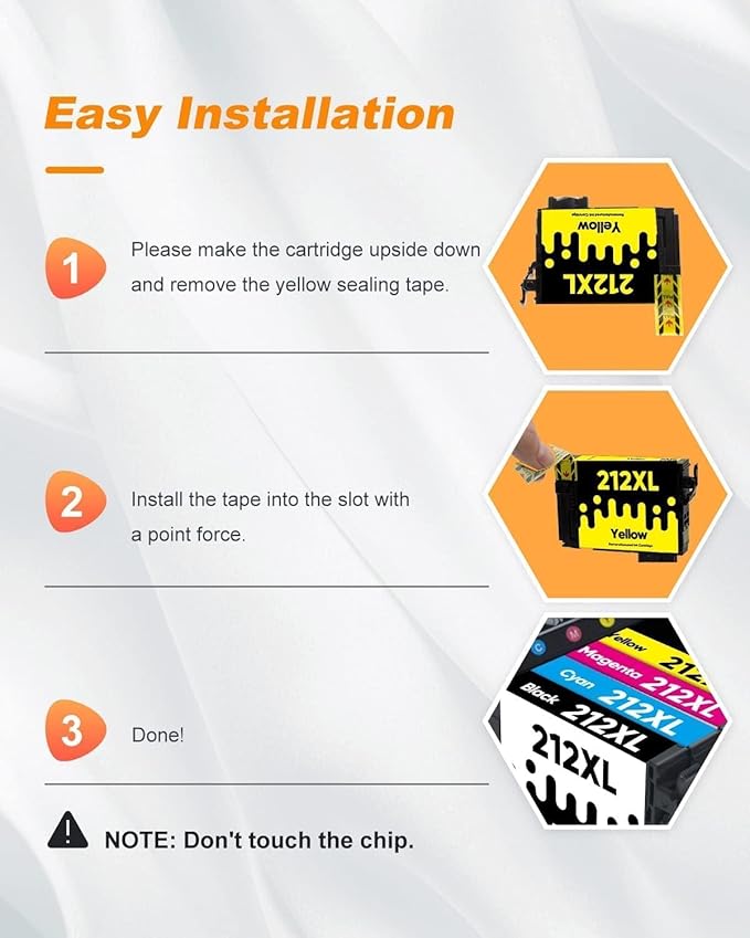 MILEKO 212XL Remanufactured Ink Cartridges Replacement for Epson 212 XL T212 Work for Epson Workforce WF-2850 WF-2830 Expression Home XP-4100 XP-4105 Printer (2 Black, Cyan, Yellow, Magenta, 5-Pack)