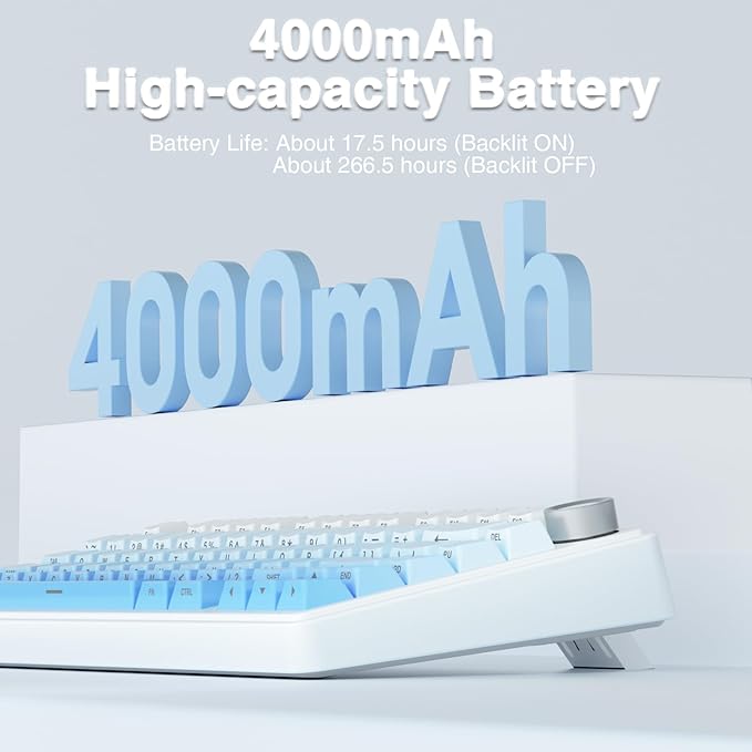 AULA F75 Pro Wireless Mechanical Keyboard,75% Hot Swappable Custom Keyboard,RGB Backlit,Pre-lubed Linear Switches,Side Printed PBT Keycaps Mechanical Gaming Keyboards,Gradient Blue