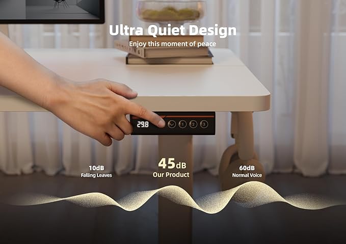 YDN Standing Desk with Keyboard Tray, 48 Inch Height Adjustable Desk with Cable Management, White Stand Up Desks for Home and Office, White