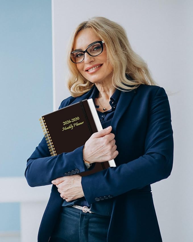 2026-2030 Monthly Planner - 60 Month PLanner Calendar from January 2026 to December 2030, 5 Year Planner 2026-2030 with Flexible Cover, Inner Pocket, Perfect for Home | School | Office, 5.8" x 8.5", Black