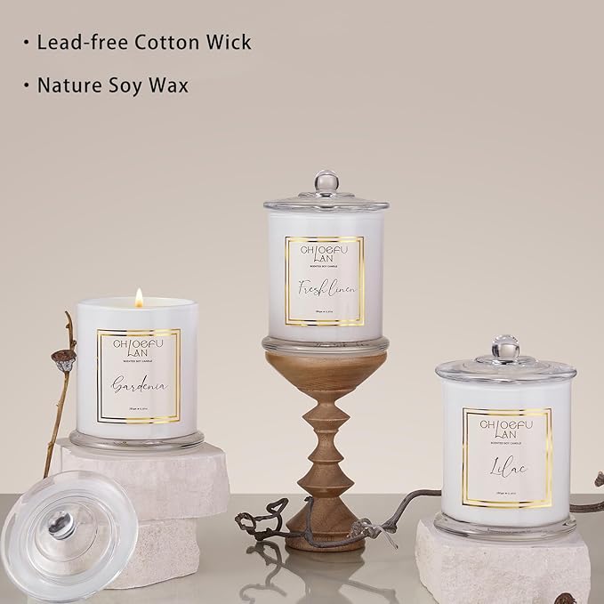 Chloefu LAN Balsam Fir Scented Candle, Holiday Candles for Home Scented with Notes of Cedarwood, Oak, Moss & Fir, Christmas Decor, Christmas Gifts for Women & Men, Winter Candles, 70 Hours 10 oz