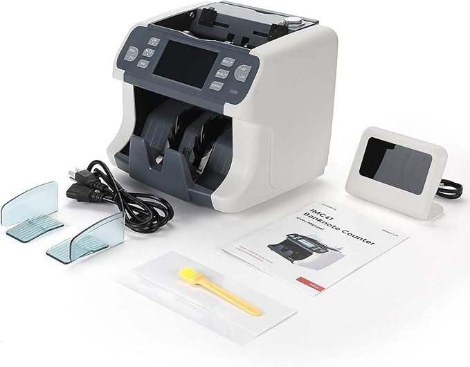 MUNBYN IMC41 Money Counter Machine Mixed Denomination, Value Counting, Multi Currency Mixed Bill Counter, CIS/UV/IR/MG/MT Detection, USD/Euro/CAD/MXN Cash Counter for Business, 2 Years Warranty