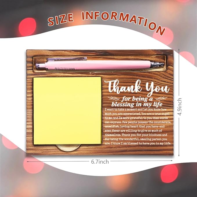 Thank You Gifts for Coworker Mentor Teacher Nurse, Appreciation Gifts for Social Worker, Going Away Gift Retirement Gift for Coworker Boss Office Decor Self-Stick Note Pad Holders-DW04