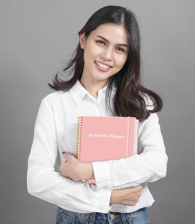 Academic Planner for 2026 or Anytime - 8.5" x 11" Undated Weekly Student Planner For Homeschool, High School, College & Nursing Students, 200 Pages, Pink