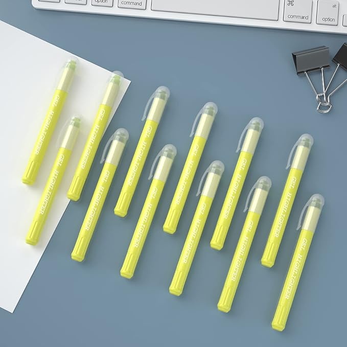 feela 24 Pack Yellow Gel Bible Highlighters Markers Pens Journaling Supplies, No Bleed Through For Highlighting Journal School Office