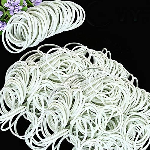 AMUU Rubber Bands 500pcs White about 1.2inch Small Rubber Bands 2.5-3cm rubber band for Office School Home Strong Elastic Band Loop Office Supplies