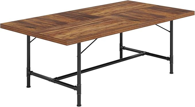 Tribesigns 6FT Conference Table, Rustic Rectangle 70.8" W x 35.4" D Meeting Table, Modern Seminar Table Boardroom Desk for Office Meeting Conference Room (6ft, Rustic)