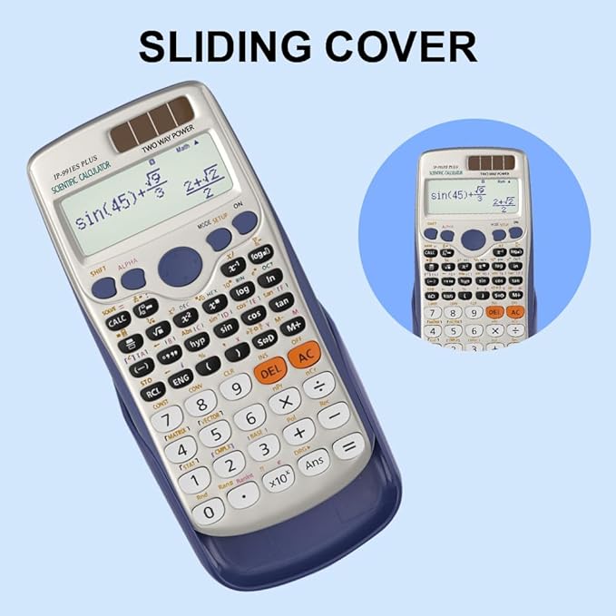 Scientific Calculators, Solar Scientific Calculator Large Screen 417 Function, Calculators Very Suitable for High School and College Students Calculus Algebra and Other Math Textbooks (Solar)