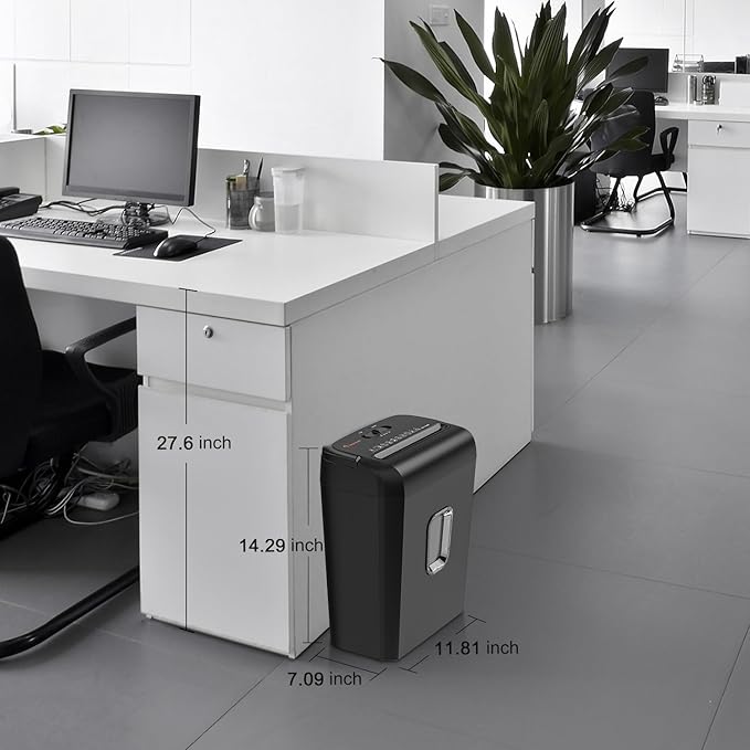 Bonsaii 6-Sheet Micro-Cut Paper Shredder, P-4 High-Security for Home & Small Office Use, Shreds Credit Cards/Staples/Clips, 3.4 Gallons Transparent Window Wastebasket, Black (C234-A)