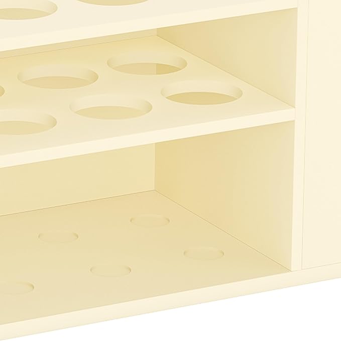 Magnetic Dry Erase Marker Holder Wall Mount, Acrylic 10 Slots Whiteboard Marker Holder for School, Office and Home, Eraser, Marker and Whiteboard Cleaner Not Included, Beige