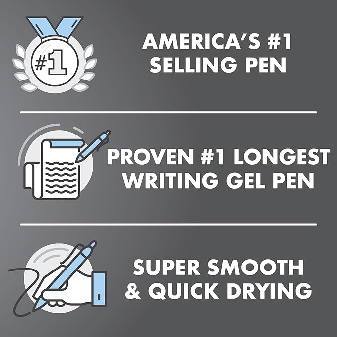 G2 Retractable Premium Gel Ink Roller Ball Pens Fine Point Fine Point (.7mm) Pink Ink 6-pk; Refillable & Premium Comfort Grip Bundle with Plastic Reusable Pouch