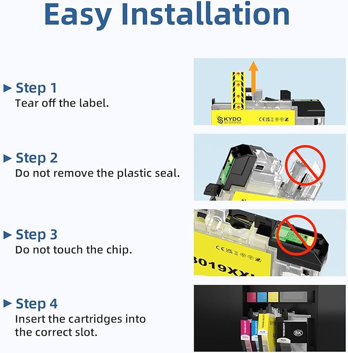 LC3019XXL Ink Cartridges Replacement for LC3019 XXL LC 3019-XXL LC3019 Work with MFC-J5330DW MFC-J6530DW MFC-J6730DW MFC-J6930DW Printers (Black, Cyan, Magenta, Yellow, 4 Pack)