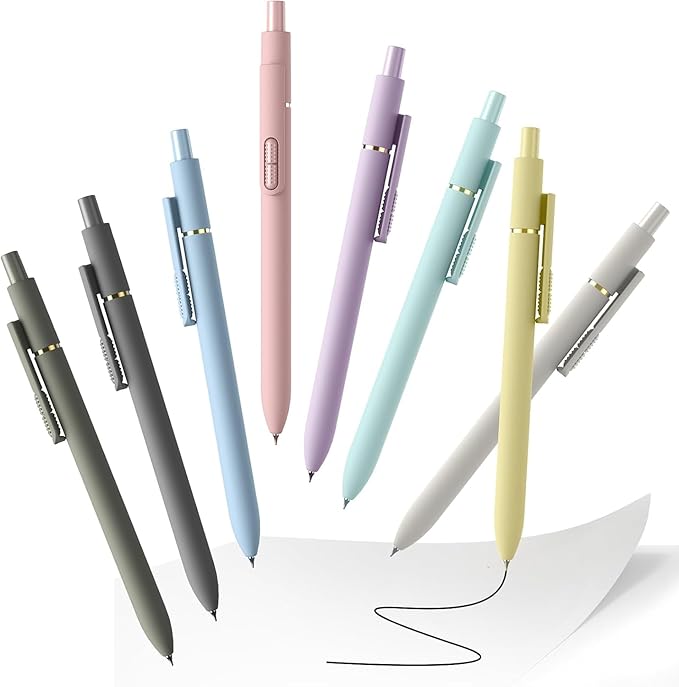 16 Pcs Gel Ink Pens, 0.7mm Fine Point for Smooth Writing Journaling Aesthetic Pens, Black Quick-Dry Long Lasting Fidge Pens, Cute School Office Supplies Gifts for Women (Morandi-Black Ink)