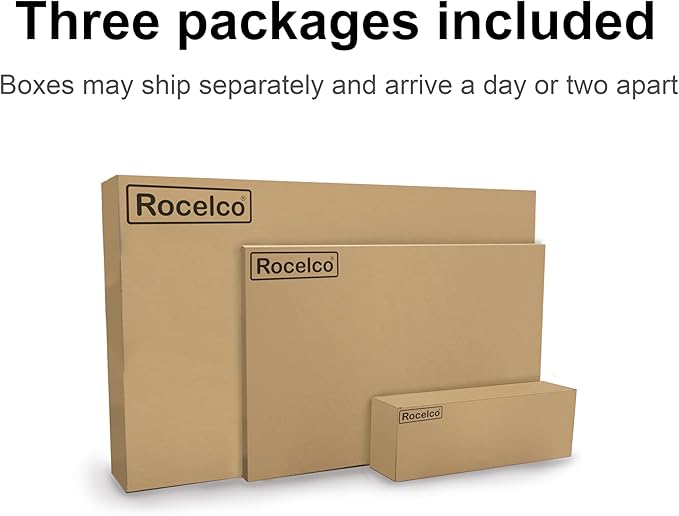 Rocelco 37.5" Height Adjustable Standing Desk Converter with Dual Monitor Mount and Anti-Fatigue Mat - Slide Out Retractable Keyboard Tray - Sit Stand Up Tabletop Riser - White (R DADRW-DM2-MAF)