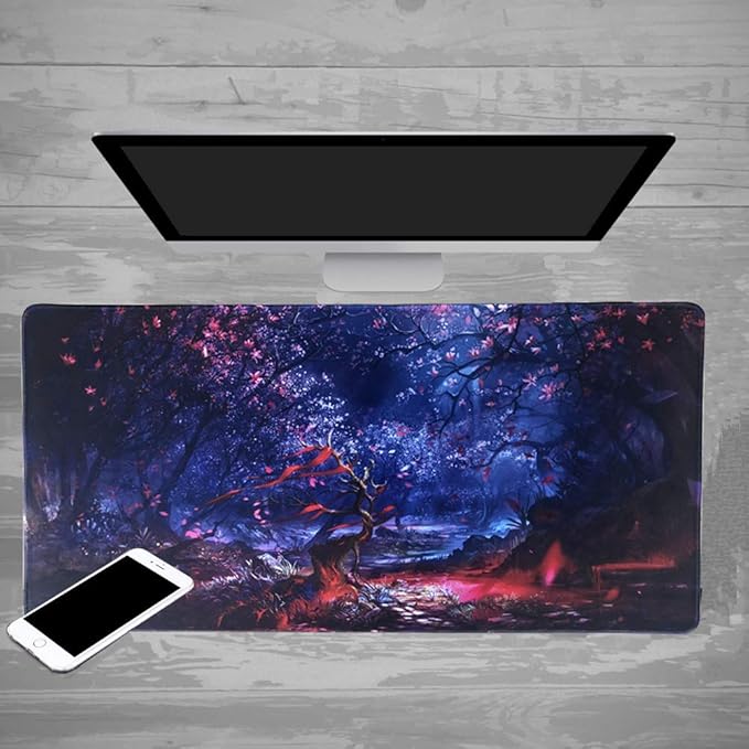 XXL Professional Large Mouse Pad & Computer Game Mouse Mat (35.4x15.7x0.1IN, 90x40 Forest)