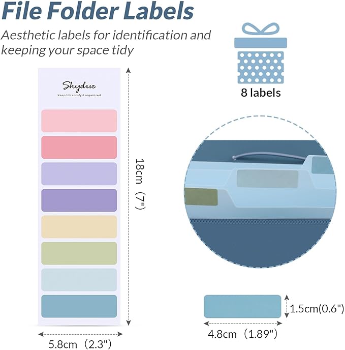 SKYDUE Accordion File Organizer, 5 Pocket Expanding File Folders with Pockets, Document Organizer, Portable Paper Organizer,School Office Supplies Blue