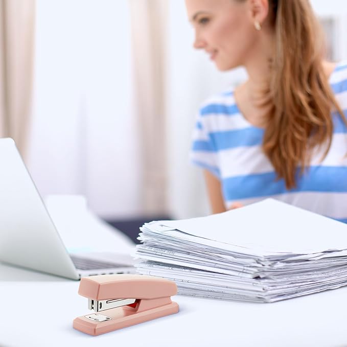 10 Pcs Commercial Desktop Staplers Metal Desktop Stapler with 6000 Staples 25 Sheet Capacity Stapler and Staples Cute Office Stapler Macaron Color Desk Stapler for Home School Office Supplies