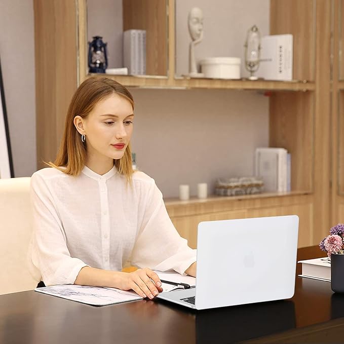 MOSISO Compatible with MacBook Air 13 inch Case 2025 2024 2023 2022 M4 A3240 M3 A3113 M2 A2681, Plastic Hard Shell&Keyboard Cover&Screen Film&Type C for MacBook Air 13.6 inch Case, White