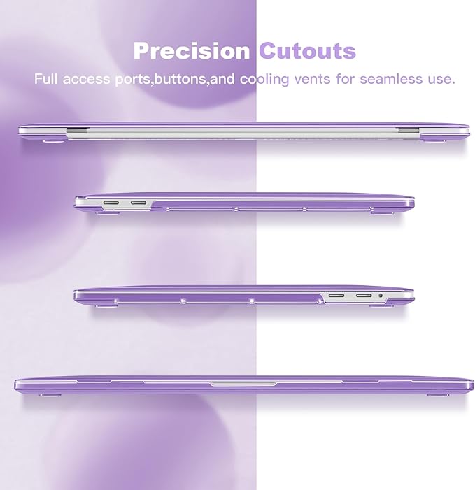 Teryeefi for MacBook Pro 13 inch Case A2338 M2 M1 Chip A2251 A2289 A2159 A1989 A1706 (2025 2024 2023 2022-2016), Hard Shell with Keyboard Cover & Type C Adapter - Abstract Purple Flower 134