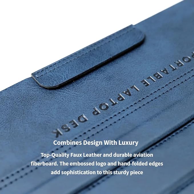 PUNCUBE Portable Lap Desk -Ultra Slim&Compact Laptop Desk in Sleek Design with Retractable Mouse Pad, Adjustable Stand, Expandable Surface, and Heat Protection for Laptops and Tablets (Midnight Blue)