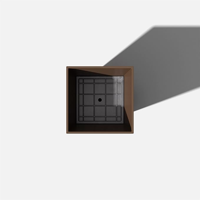 Veradek V-Resin Indoor/Outdoor Taper Planter (Espresso, 26 inch - 2 Pack with 2 Saucer Trays)