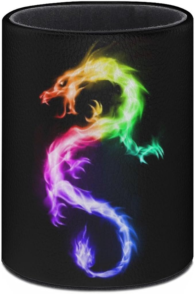 Dragon Pen Holder Pencil Organizer Cute Pencil Cup Desk Decor Makeup Brush Holder PU Multifunctional Office Suppliesfor Home Classroom School