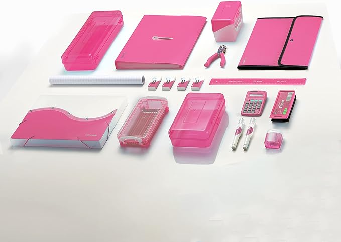 Enday Pink Pencil Pouch For 3 Ring Binder, Zippered Binder Pencil Pouches, 3 Ring Pencil Pouch for Binder, Pencil Case for Binder, Large Pencil Bags for School, Home, and Office (2 Pack)