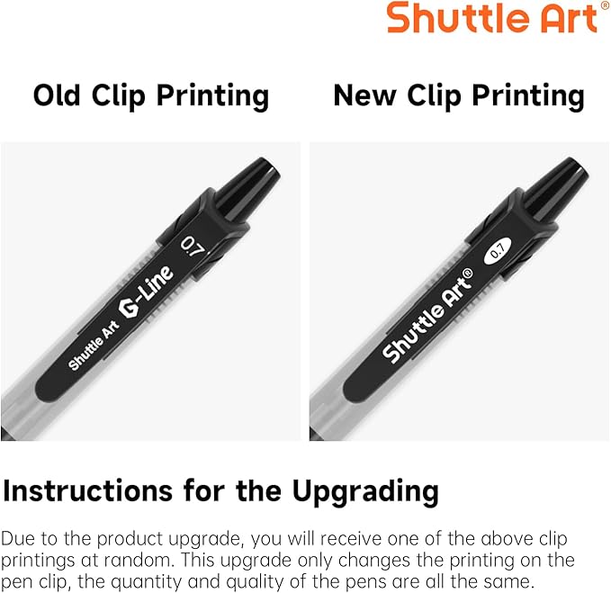 Shuttle Art Black Gel Pens, 100 Pack Retractable Medium Point Rollerball Gel Ink Pens Smooth Writing with Comfortable Grip for Office School Home Work