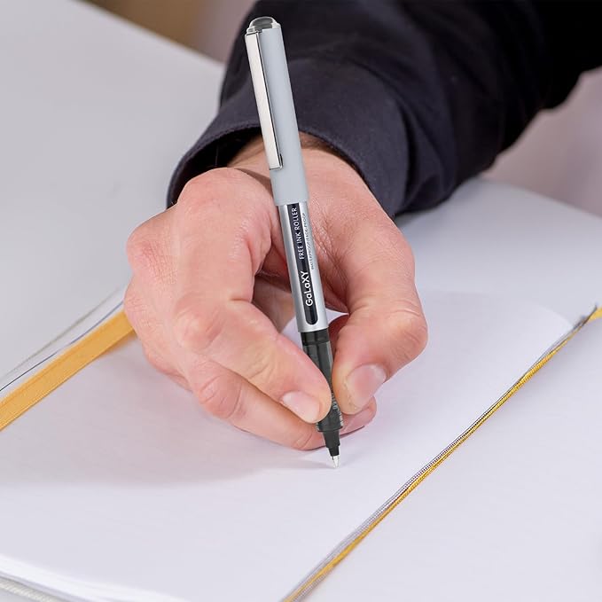 EYEYE Black Rollerball Pens 12 Pack 0.7mm Medium Point Fine Tip Pens Quick Dry Liquid Ink Pens Smooth Writing Pens for Journaling Note Taking Office School Supplies