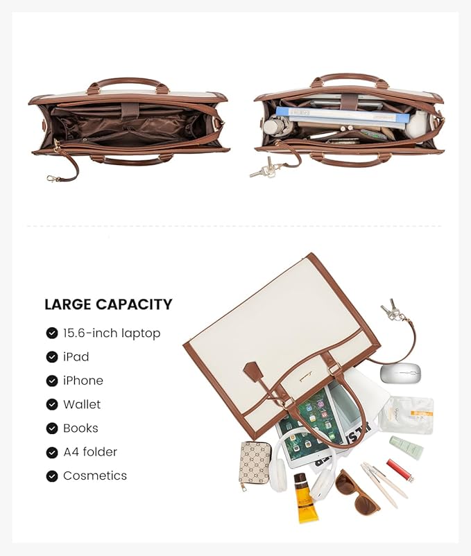 LOVEVOOK Laptop Tote Bag for Women, Office Work Bag Briefcase fit for 15.6 inch Laptop, Large Capacity Teacher Bag Handbag