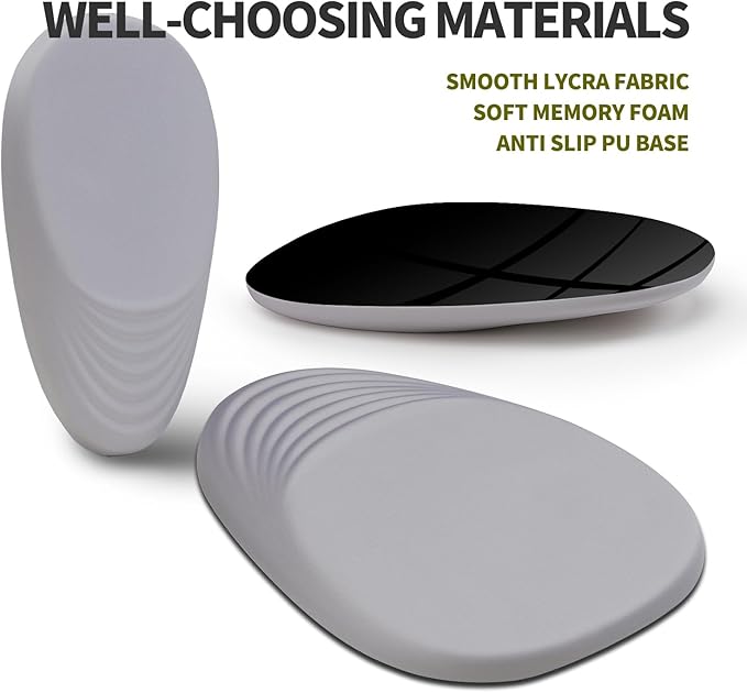 Hokafenle Ergonomic Mouse Pad Wrist Support, Terraced Slope Carpal Tunnel Wrist Pad for Mouse with Unibody Memory Foam, Wrist Rest Pain Relief Mousepad (Silvery White, 11.8x7.9 in)