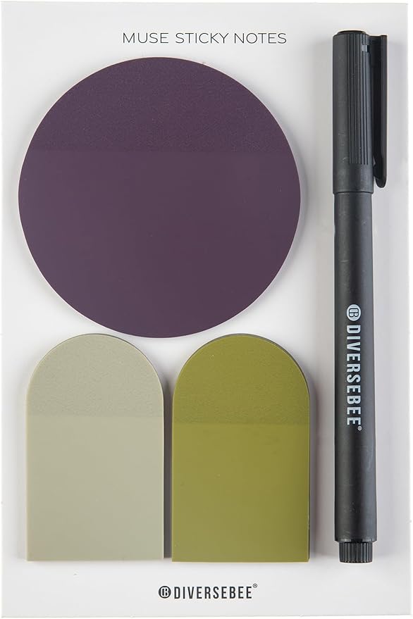 DiverseBee Transparent Sticky Notes (Includes Quick Dry Pen), Cute Clear Sticky Tabs, Translucent Page Flags Book Markers Stickers, Planner Accessories Bible Journaling Study Office Supplies (Muse)