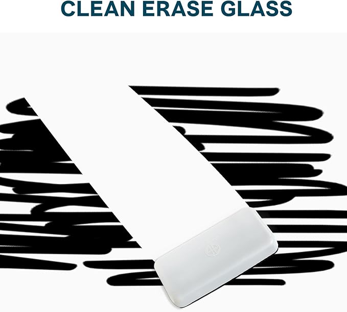 J&J worldwide Magnetic Glass Whiteboard 8' x 4' Ultra White, Large Frameless White Boards for Walls 96 x 48 Inches, Large Dry Erase Board for Office, Home, School