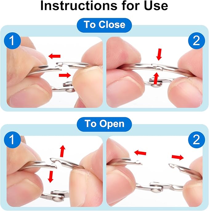 200Pcs 1 Inch Loose Leaf Binder Book Rings, with Metal Nickel Plated for Key,and Index Cards, for School, Home, or Office, Silver