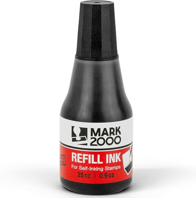 Self-Inking Refill Ink - 2 Pack - Black - 25cc (0.9oz)