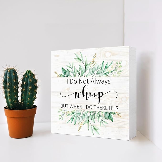 Be Kind Work Hard Stay Humble Quote Wooden Block Sign, 5" x 5" Encouraging Desk Decor for Office,Motivational Gift for Women Best Friend, Positive Vibes Home Accent