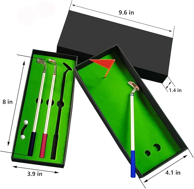 Golf Pen Set & Mini Desktop Golf Putting Green Game - Gifts for Adults, Kids, Dad, Mom, Men, Women, Boss, Coworkers, Teen Boys - Funny Office Desk Toys and Unique Christmas Stocking Stuffers Gifts