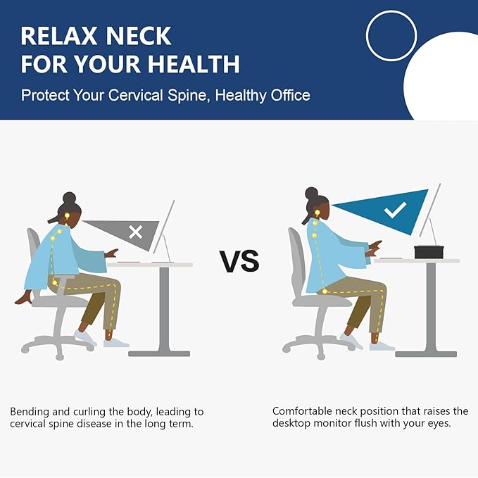 FITUEYES Monitor Stand - 2 Tier Computer Monitor Riser Shelf, Wood Desktop Stand for Laptop Computer Screen, Desk Organization, Office Supplies