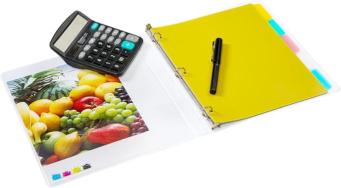 Seashell 3 Ring Binder Dividers with 5 Tabs,6 Sets Plastic Binder Dividers with 3 Hole Punch, Letter Size, Durable, Assorted Colors, School Subject Binder Organizers